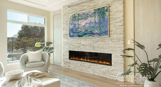 Beautiful Family Room Fireplace with Flagstone